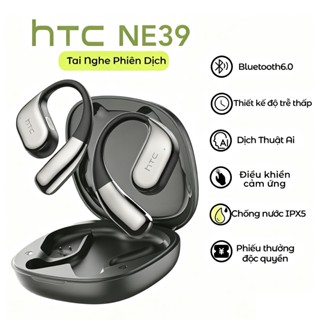 HTC NE39 AI Dịch thuật Tai nghe Bluetooth đa ngôn ngữ OWS Dịch thuật Tai nghe Bluetooth không dây Pin dung lượng cao 6.0 Chống nước cấp IPX5 Chất lượng âm thanh Hi-Fi Giảm tiếng ồn Cuộc gọi rõ ràng