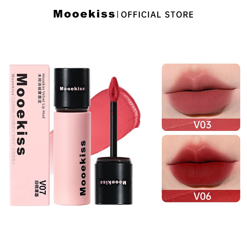 [Live Combo 3gx2] Combo 2 son kem lì Mooekiss Velvet Lip Mud, chất son bùn mềm mịn, lên màu chuẩn và bền màu suốt nhiều giờ 3gx2 | BigBuy360 - bigbuy360.vn