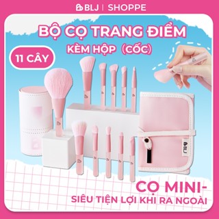 BLJ Bộ cọ trang điểm mini 11 chiếc size nhỏ màu hồng