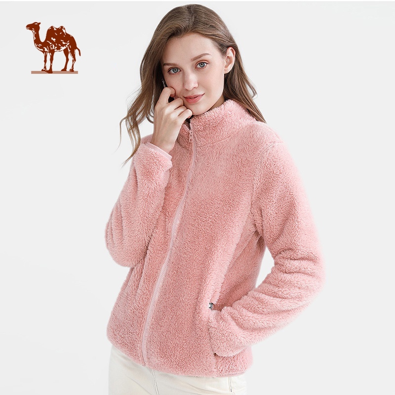 Áo khoác CAMEL CROWN  bằng lông cừu nhung giữ ấm khi đi ra ngoài tay dài mùa thu cho nữ | BigBuy360 - bigbuy360.vn