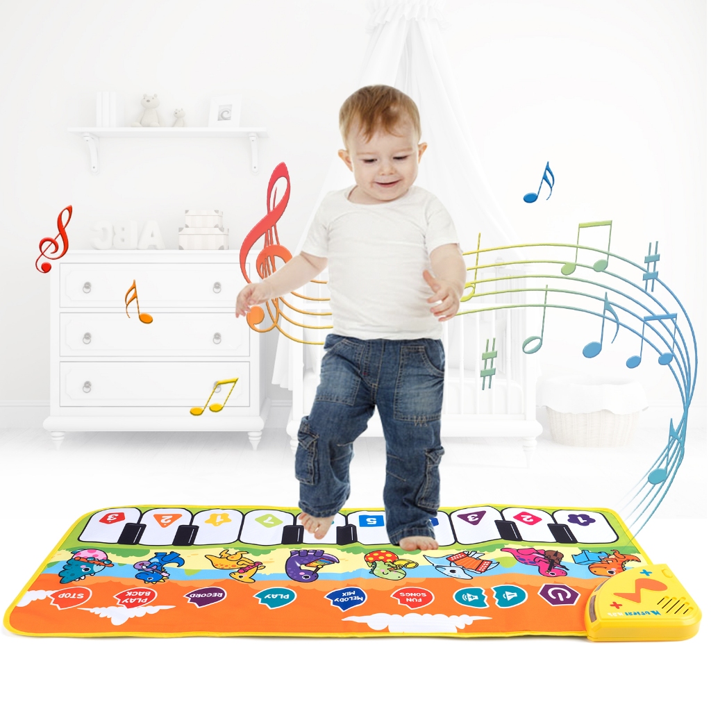 Trẻ Em Âm Nhạc Piano Thảm Tập Đi Sàn Bàn Phím Khiêu Vũ Thảm Với 8 Nhạc Cụ Âm Thanh Thảm Cho Bé Thảm 