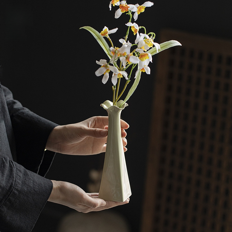 Giả Nhà Tống Xanh Men Hoa Nghệ Thuật Chai Trà Phụ Kiện Gốm Hoa Chèn Trà Nghệ Thuật Trà Trà Trà Trà C