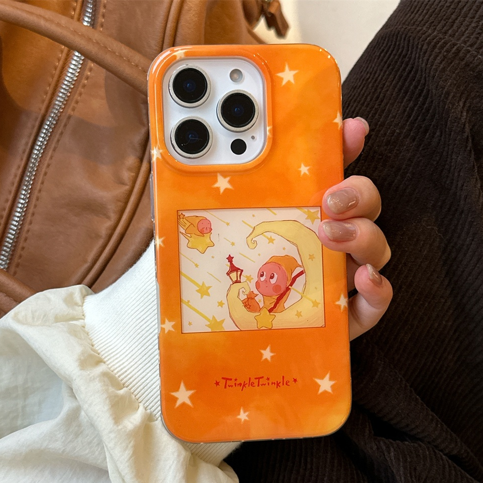 Ốp điện thoại iphone 17 Pro Max 16 Pro Max 15 Pro Max 14 Pro Max Orange Moon Star People