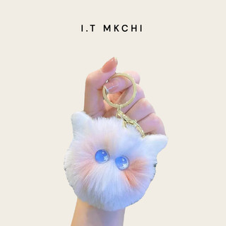  I.T MKCHI Blush mèo bóng móc khóa dễ thương sang trọng túi búp bê mặt dây chuyền phụ kiện nhỏ cho túi xách nữ 