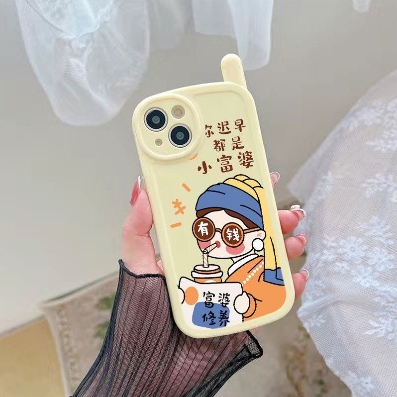 Ốp lưng iPhone Rich Girl cho 16Pro / 15Plus / 14 / 11ProMax / 7Plus Vỏ bảo vệ silicon cổ điển