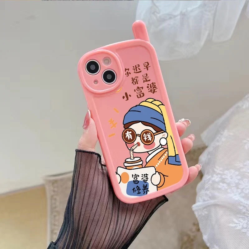 Ốp lưng iPhone Rich Girl cho 16Pro / 15Plus / 14 / 11ProMax / 7Plus Vỏ bảo vệ silicon cổ điển