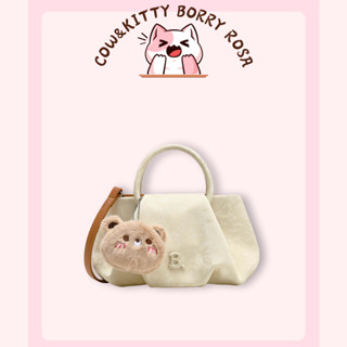 BORRY ROSA Gấu Dễ Thương Trắng Hồng Túi Du Lịch Hàng Ngày Phong Cách Phù Hợp Phổ Biến Phong Cách Dễ Thương Túi Xách