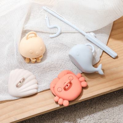 5 Cái / bộ Móc Câu Cá Bể Bơi Đồ Chơi Trò Chơi Cho Trẻ Em Đồ Có Cực Câu Cá Phong Cách Đại Dương Silicon Nổi & Xịt Đồ Chơi Hình Bé Nhận Thức
