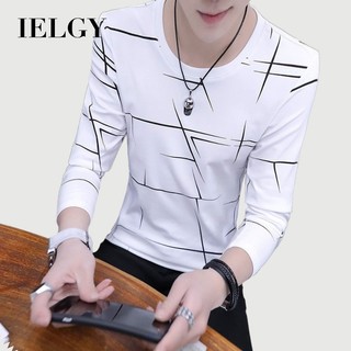 IELGY Áo thun dài tay sinh viên mùa thu bùng nổ Hàn Quốc