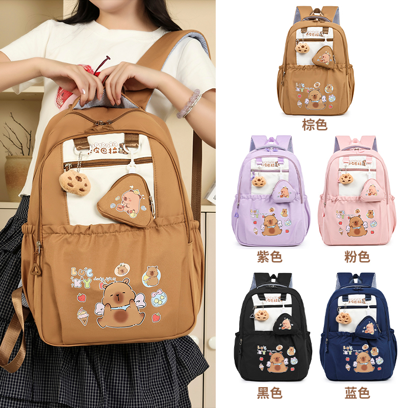 Ba lô trẻ em chất lượng cao dành cho phụ nữ capybara túi đi học học sinh bagpack nam schoolbag nylon