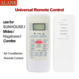 ALANK đa năng Điều khiển điều hòa Tương thích với SUNHOUSE / Midea / Nagakawa / Comfee Remote điều hòa L260
