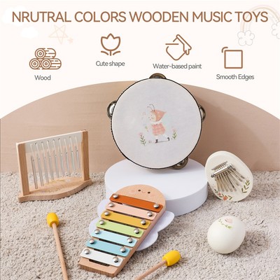 1 Cái Ngón Tay Cái Đàn Piano Trống & Chuông Gió Đồ Chơi Kết Hợp Cho Bé Học Tập Sớm & Phát Triển Thính Giác