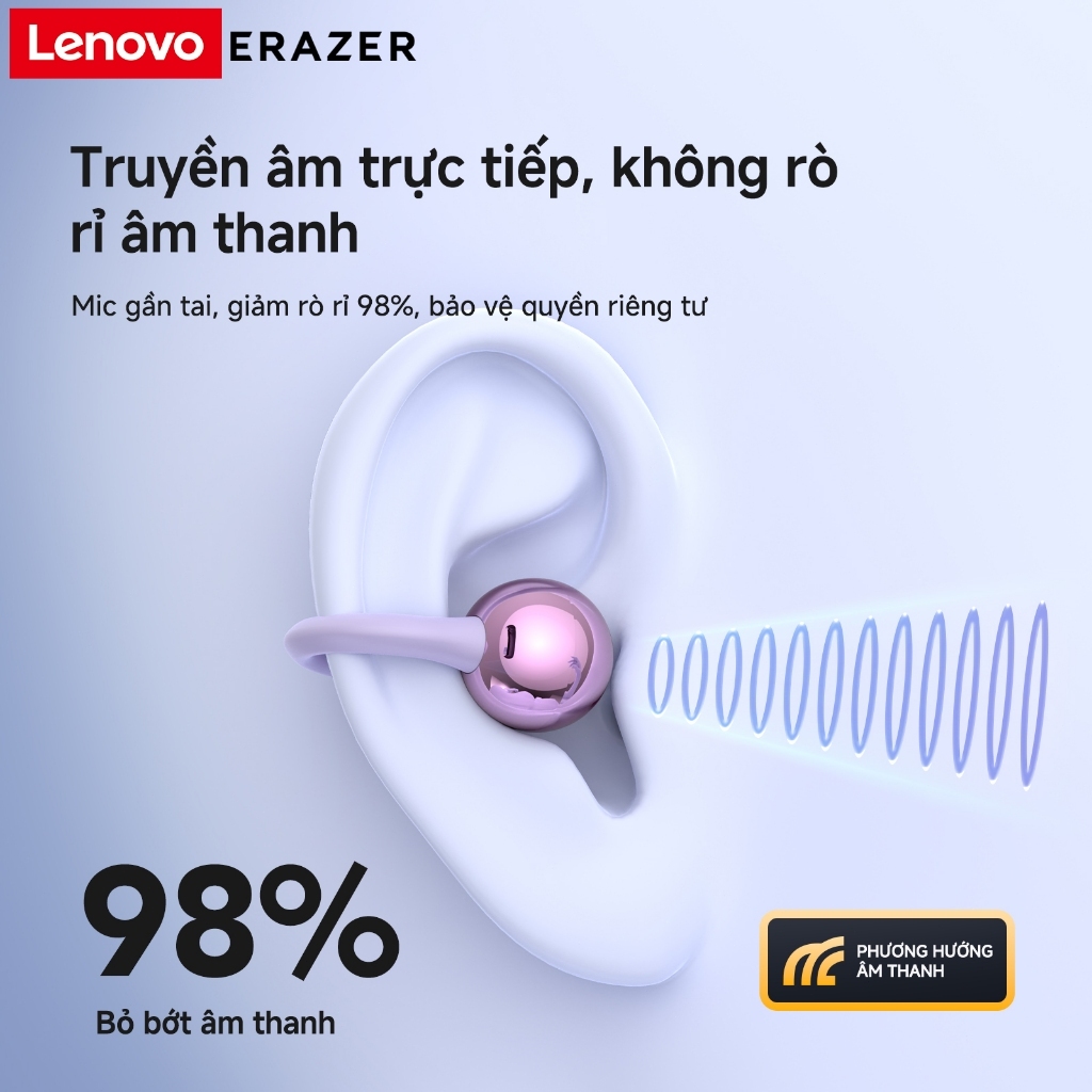 Tai nghe dịch thuật thông minh Lenovo ERAZER XF36 AI Tai nghe BluetoothV6.0  360°ACS Âm thanh vòm Tai nghe kẹp thời trang Tai nghe không dây khử tiếng ồn thông minh | BigBuy360 - bigbuy360.vn