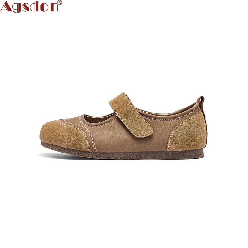 Agsdon Mary Jane Giày Nữ Phong Cách Mới Đế Mềm Giày Lười Nông Miệng Giày