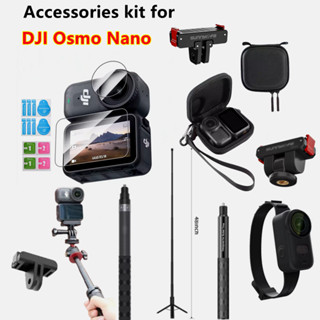 Phụ Kiện Máy Ảnh Bộ Dành Cho DJI OSMO NANO Kính Cường Lực Phim Di Động Túi Bảo Quản Hộp Đựng Silicon Phát Hành Nhanh Từ Bộ Chuyển Đổi 1.2m Selfie Có Thể Điều Chỉnh Chân Máy Dây Đeo Tay