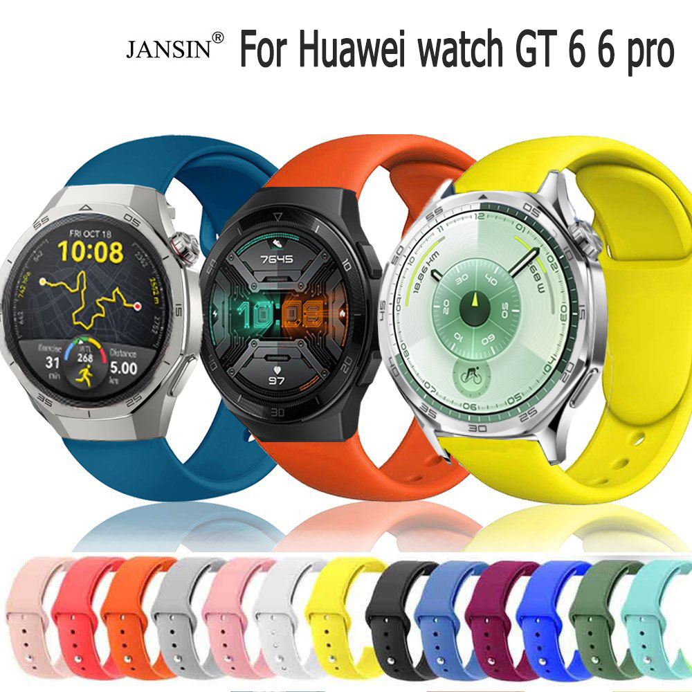 Jansin Dây đeo silicon chống nước cho huawei watch gt 7 7pro gt6 6 pro 41mm 42mm 46mm