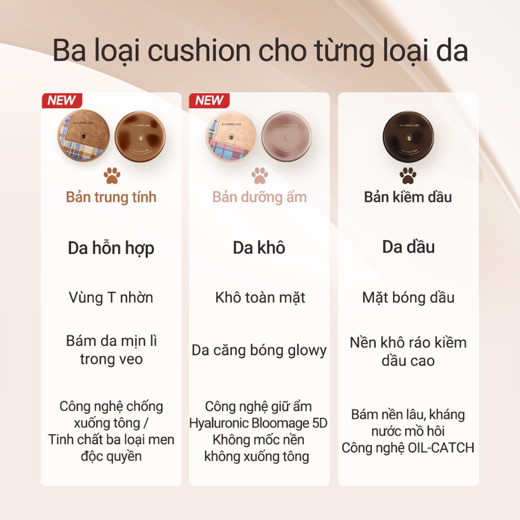 Phấn nước CARSLAN tinh tế bám chặt dưỡng ẩm lâu trôi kiềm dầu dùng trang điểm mặt 13.5g | BigBuy360 - bigbuy360.vn