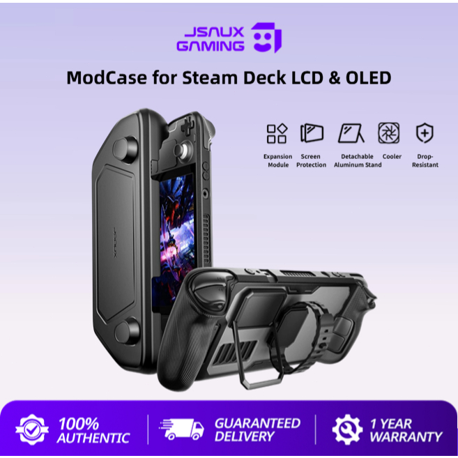 JSAUX ModCase for Steam Deck Case Tương thích với vỏ sàn hơi nước Bảo vệ toàn diện Bao gồm vỏ trước 