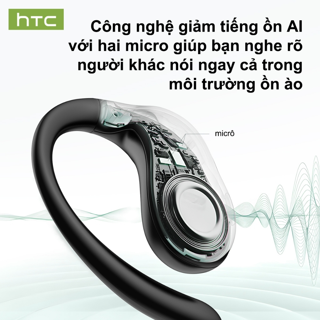 HTC NE19 AI tai nghe dịch thuật V5.4 Tai Nghe Bluetooth HIFI Gọi Chống Ồn Tai Nghe Không Dây Chống Ồn IP54 Tai Nghe Thể Thao Chống Nước | BigBuy360 - bigbuy360.vn
