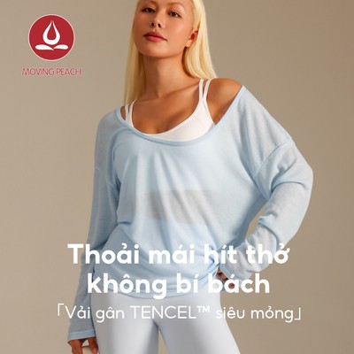 Movin Peach - Áo Yoga Nữ Tay Dài Cổ Chữ U, Thích Hợp Tập Luyện và Mặc Hàng Ngày ASO