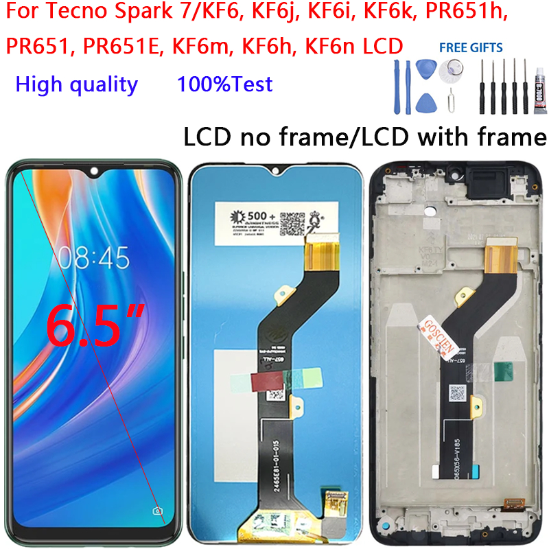 Dành Cho Tecno Spark 7 KF6 KF6j KF6i KF6k PR651h PR651 PR651E KF6m KF6h KF6n Màn Hình LCD Bộ Số Hóa 