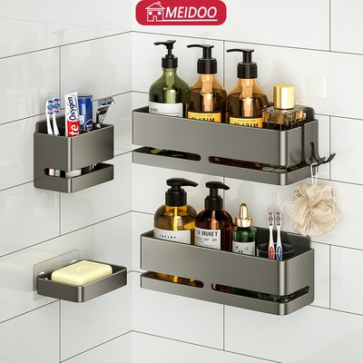 MEIDOO Bộ đồ dùng phòng tắm bao gồm kệ, giá để bàn chải đánh răng, hộp đựng xà phòng Chống gỉ sét