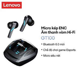 Tai nghe chơi game Lenovo GT100 Tai nghe Bluetooth Độ trễ thấp In-Ear IPX5 Chống nước Chất lượng âm thanh HIFI Bluetooth 6.0
