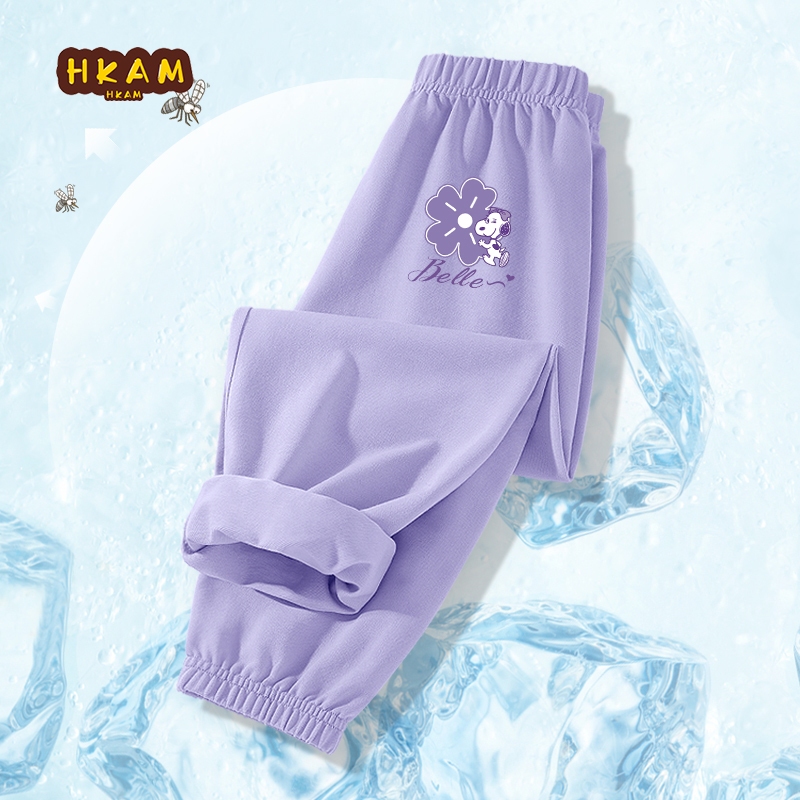 H HKAM Snoopy Quần Bé Gái Quần Muỗi Mùa Hè Quần Chống Muỗi Thoáng Khí Thoáng Khí, In Hoa