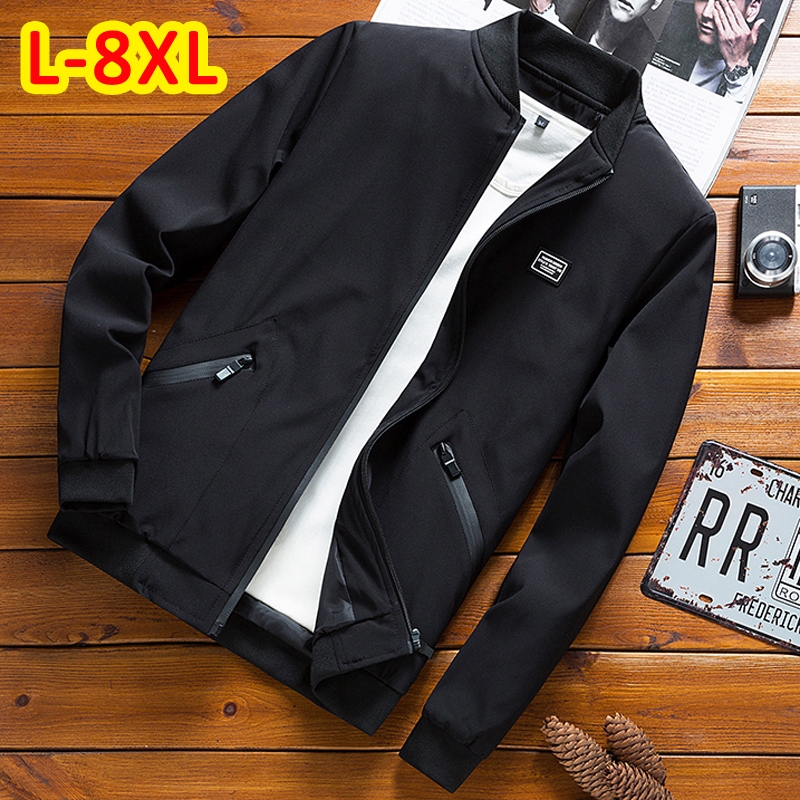 Plus Size 6XL 7XL 8XL Áo Khoác Mùa Xuân Nam Áo Khoác Mỏng Thu Đông 2025 Áo Khoác Rời Nam Size Lớn Dạ