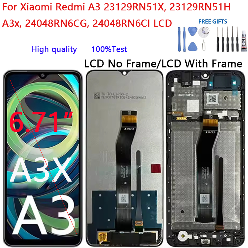 Dành Cho Xiaomi Redmi A3 23129RN51X 23129RN51H A3x 24048RN6CG 24048RN6CI Màn Hình LCD Bộ Số Hóa Màn 