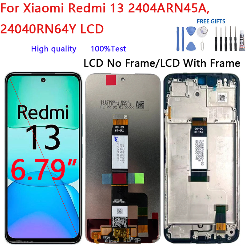 Dành Cho Xiaomi Redmi 13 2404ARN45A, 24040RN64Y Màn Hình Hiển Thị Màn Hình Cảm Ứng Bộ Số Hóa Kính Lắ