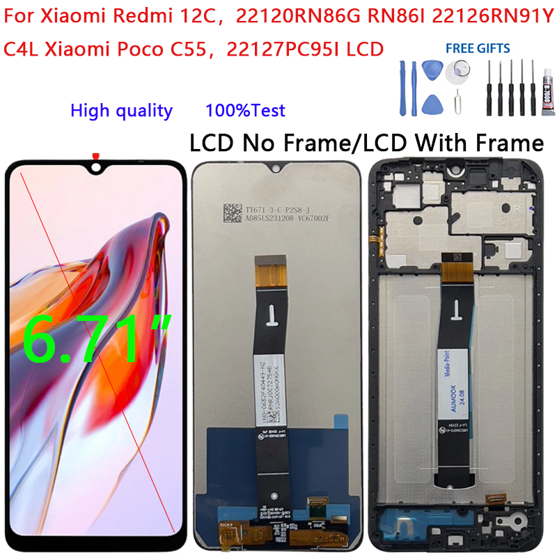 Dành Cho Xiaomi Redmi 12C 22120RN86G RN86I 22126RN91Y C4L Poco C55 Màn Hình LCD Bộ Số Hóa Màn Hình C