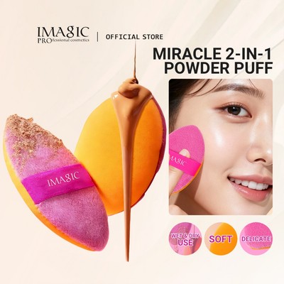 Puff bột hai mặt IMAGIC 2 trong 1 Thiết kế độc đáo cho kem nền sử dụng ướt & khô 24G