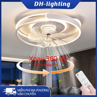  Bắc Âu Sang Trọng Phòng Ngủ Quạt Đèn LED Phòng Khách Mới Lắc Đầu Trần Nhà Hàng Hiện Đại Tối Giản Sáng Tạo Quạt Trần Đèn 