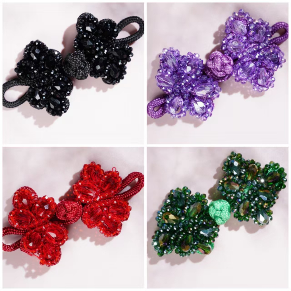 Phụ Kiện Quần Áo Hạt Trang Trí Thủ Công Nút Tang Phù Hợp Với Sườn Xám Nút Phong Cách Trung Hoa Mới Phong Cách Trung Hoa Hanfu Tua Rua Tấm Nút 7.5x4CM