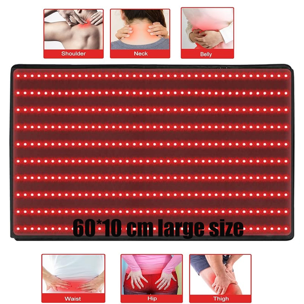 400 Đèn LED 1200 Chips 660nm Thảm trị liệu ánh sáng đỏ 850nm Thiết bị trị liệu bằng ánh sáng hồng ngoại Miếng đệm lớn để giảm đau cơ thể 400 LEDS