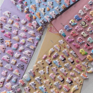  OHAYA | 3D Bọt Nhỏ Hình Dán Động Vật Ba Chiều Đánh Dấu Sổ Tay Trang Trí Nhãn Dán Dòng Họ Dễ Thương 