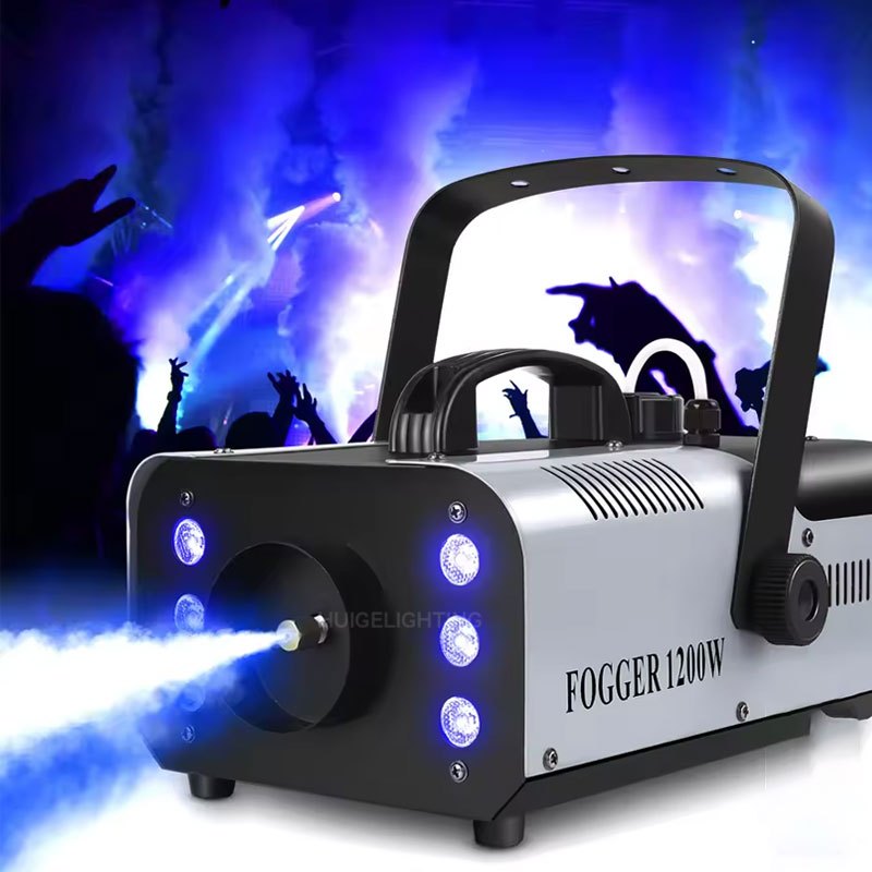 1200w Full Color Smoke Machine Bar Hiệu suất sân khấu đám cưới LED Dye Sprayer Party Sprayer Effect 