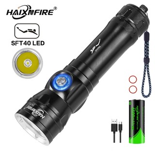 HaixnFire DV71 - Đèn pin LED 6000 lumens chống nước, sạc lại được cho lặn biển và chiếu sáng