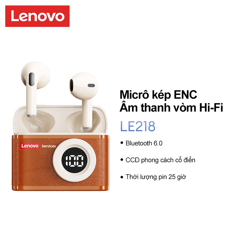 Tai nghe máy ảnh Lenovo LE218 Bluetooth 6.0 Retro CCD có màn hình pin kỹ thuật số Âm thanh vòm Hi-Fi Berlin Độ trễ thấp Thiết kế bán trong tai và khử tiếng ồn | BigBuy360 - bigbuy360.vn