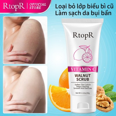 Kem tắm vitamin C RtopR tẩy tế bào chết dưỡng ẩm kiềm dầu làm sáng da nhạy cảm cao cấp 60g