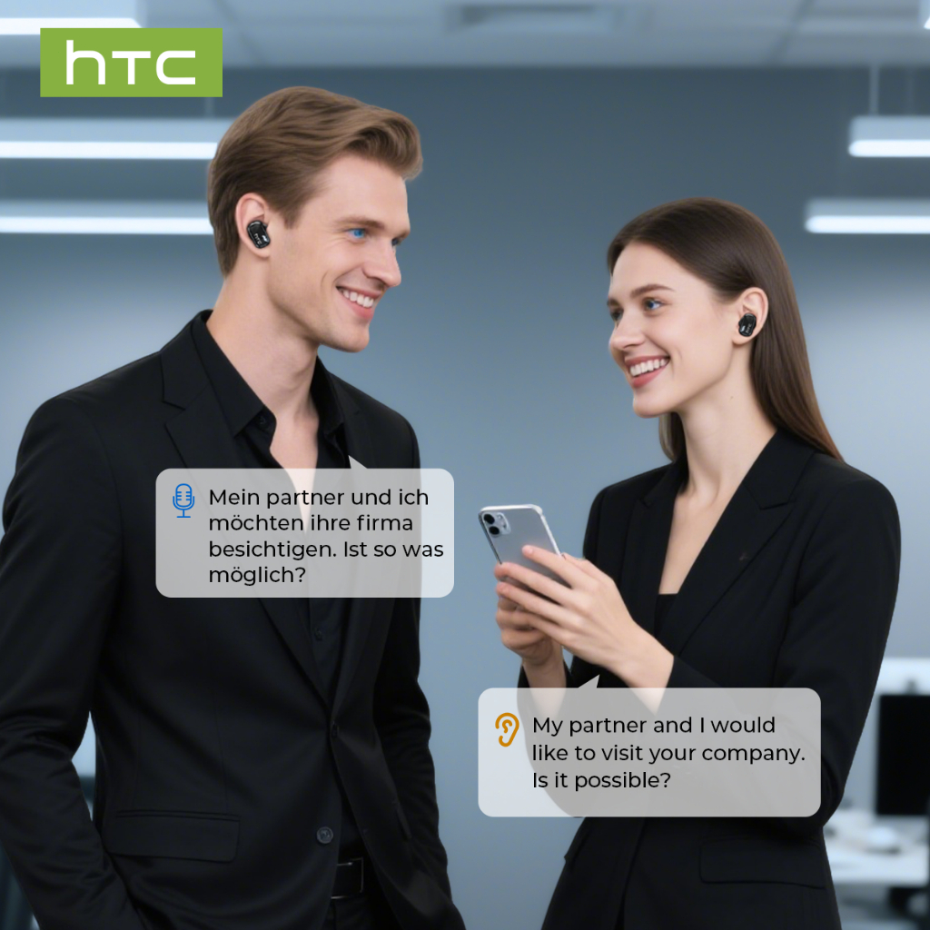 Tai nghe dịch thuật thông minh HTC NE16 AI Hỗ trợ chức năng dịch AI Tai nghe không dây Bluetooth 6.0 Tai nghe khử tiếng ồn Tai nghe nhét tai Tai nghe không dây Âm nhạc có độ trung thực cao Cuộc gọi HD (có micrô | BigBuy360 - bigbuy360.vn