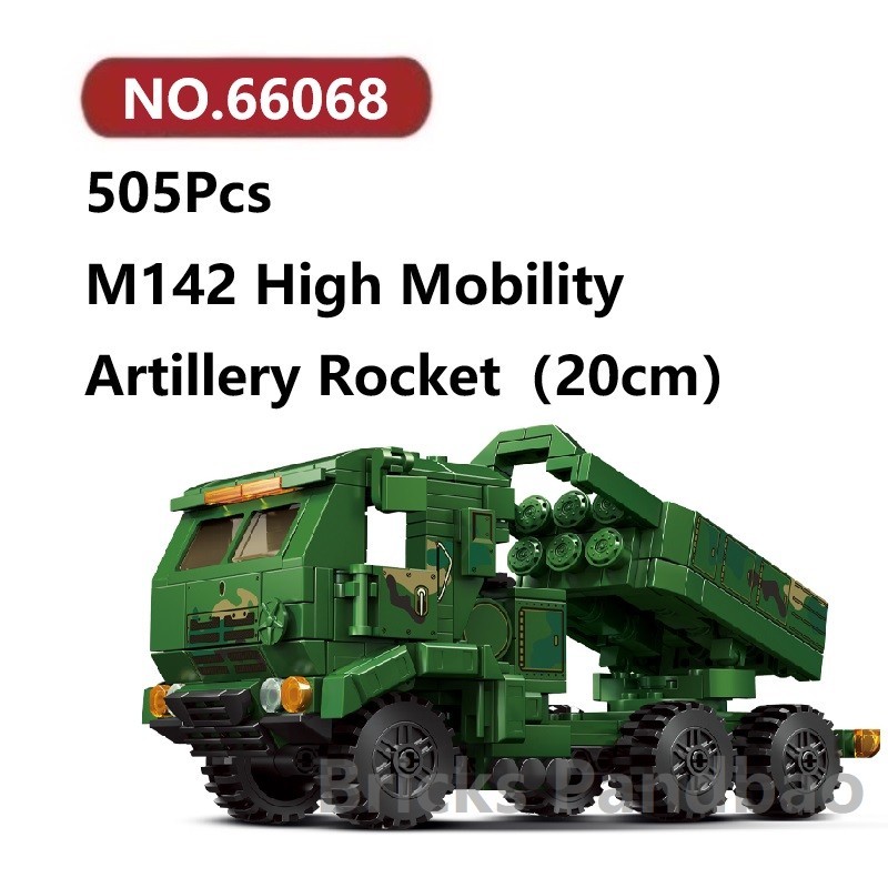 ✨M142 HIMARS Đồ Chơi Lắp Ráp Mô Hình 505Chi Tiết LEYI Tank Lắp Ghép Xếp Hình