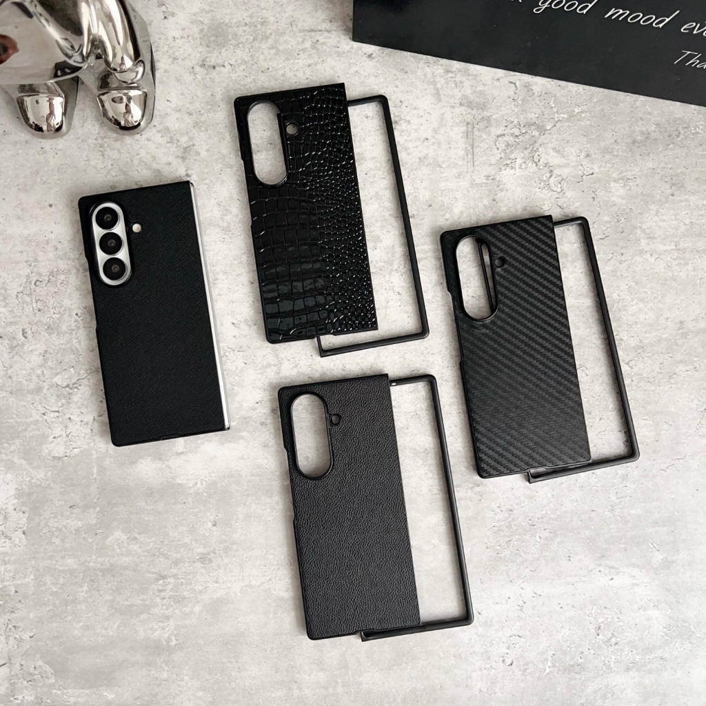 Ốp Lưng Cho Samsung Galaxy Z FOLD 7 6 5 4 3 2 FOLD7 FOLD6/5 Ốp lưng Họa Tiết In Màu Đen Siêu Mỏng Ốp