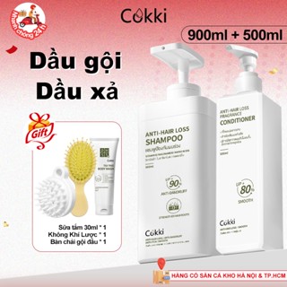 COKKI 1400ML Dầu Gội & Dầu Xả Hương Hoa Tự Nhiên | Vitamin B & Amino Acid | Làm Sạch Dịu Nhẹ, Tóc Mềm Mượt | Combo