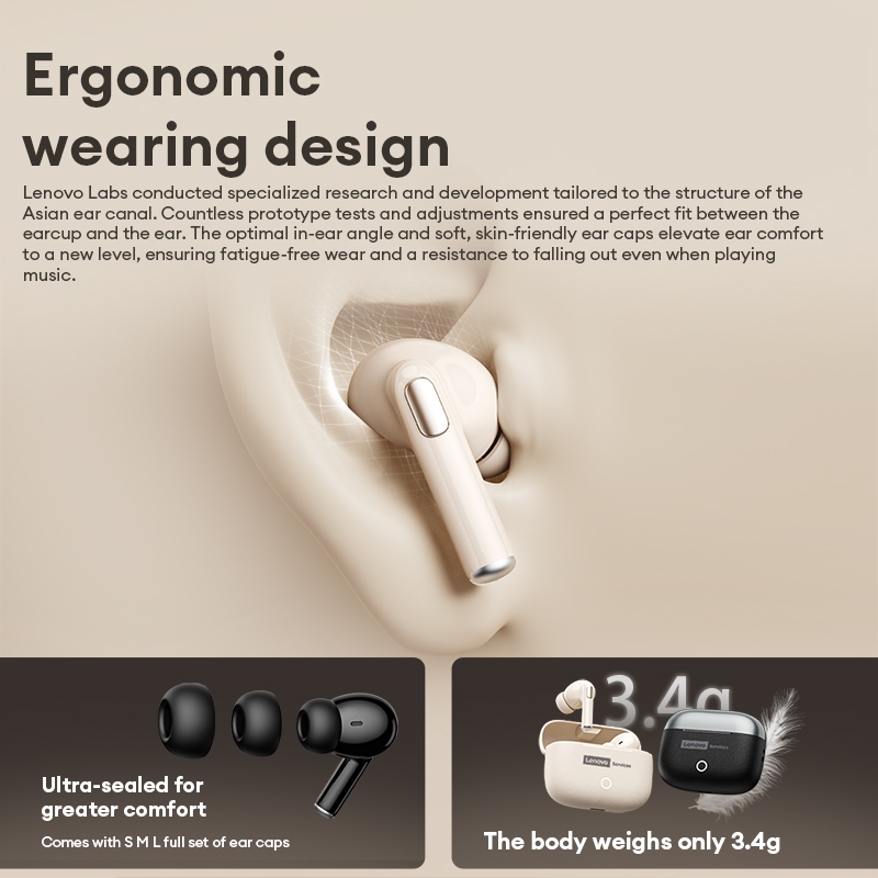 Tai nghe Bluetooth Lenovo LE221, Âm thanh vòm trung thực cao, Độ trễ thấp, Bluetooth 6.0 | BigBuy360 - bigbuy360.vn