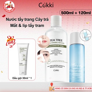 Cokki 500ml Nước Tẩy Trang Dịu Nhẹ Chiết Xuất Trà Xanh-Cho Da Nhạy Cảm, Làm Sạch Mọi Lớp Trang Điểm