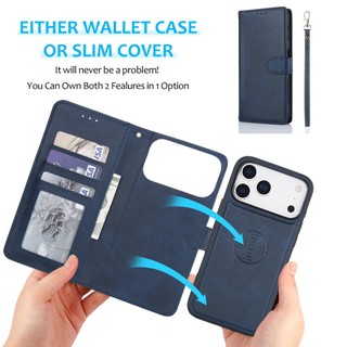 Ốp Lật Thời Trang Từ Tính Ốp điện thoại 2 Trong 1 Lai Cho iPhone Air 11 12 13 14 15 16 17 Pro Max Ốp điện thoại Thẻ Đứng Bao