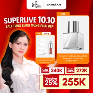 【VHL x Carslan Kem Nền chống nắng Carslan White Magnet chống lem kháng nước SPF50+ PA++++ 30g+1 Set kem nền chống nắng 3g+1 son tint serum mini 1g (random màu)
