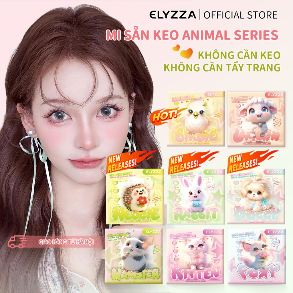 Mi Giả Sẵn Keo ELYZZA Mi Cụm Không Cần Keo, Sợi Mi Tự Nhiên&Dễ Dùng, Nối Mi Mềm Mại